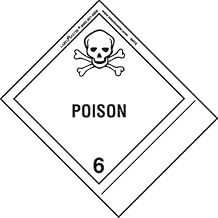Labelmaster SNT8 Poison Label, Blank, Shipping Name, Paper, Standard Tab, Hazmat, 4.75" x 4" (Pack of 500)