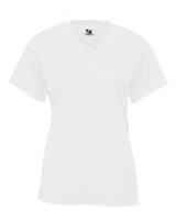 B-Core Girl's V-Neck T-Shirt by Badger – Polyester, White, Model 2162