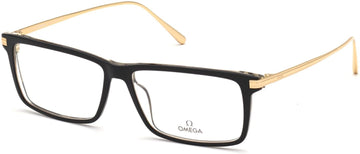 Eyeglasses OM 5014 005 Black/Other by Omega – 58/14/145, Plastic (Acetate)/Metal, Black/Gold, Model OM5014