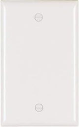 Legrand Pass & Seymour TP13W Trademaster Mid-Size Unbreakable Nylon Wall Plate, 1 Gang, One Blank Box Mount Cover, White (1 Count)