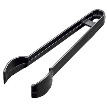 Platter Pleasers 7" Plastic Serving Tongs by Fineline settings – 7", Polystyrene, Black, Pack of 144, Model T9707.BK