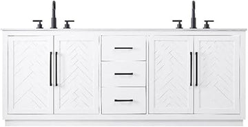 Elegant Kitchen and Bath 84" Double Bathroom Vanity in White