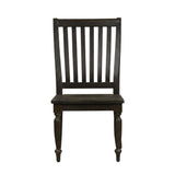 Rubberwood Solid Wood Side Chair with Slat Back by Starlight Canyon Home – Solid + Manufactured Wood, Black