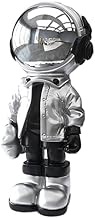 Astronaut Statues Miniatures Spaceman Accessories for Tabletop Decoration Precious Office Ornaments Birthday Gifts for Children (Silver)