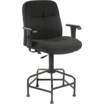 Interion Height Adjustable Big & Tall Stool with by Global Industrial – 25"L x 25"W x 25"H, Alloy Steel, Black, Model 506554