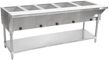 Advance Tabco HF-5G-LP Hot Food Table, LP Gas, 77-3/4"W x 30-5/8"D x 34-3/8"H, with (5) 12" x 20" Well Openings