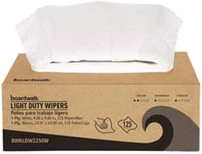 Boardwalk BWKLDW2250W 9.84 x 9.06 in. One-Ply Paper Wipers White - 125 Wipers per Box - Box of 18