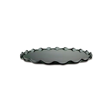 Delfin 13" x 1" Black Round Ruffle Tray by Delfin Design – 13", Melamine, Black, Model TRD-13RF-010