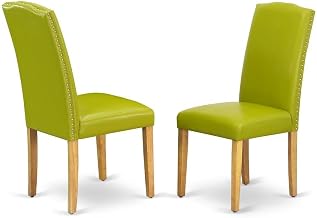 Furnifact Parsons Dining Chair with High Back, Upholstered Parson Chairs for Dining Room Table and Kitchen, Oak, Set of 2