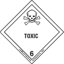 Labelmaster HML27S Toxic Worded Label, Paper, Hazmat, 4" x 4" (Pack of 50)