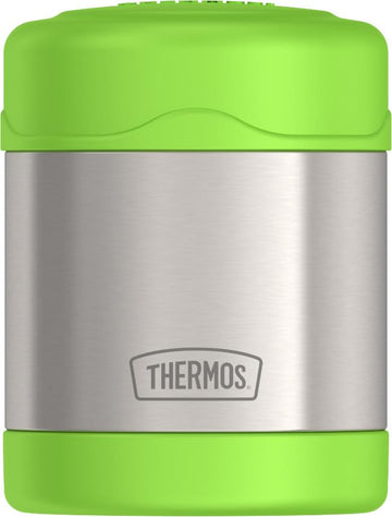 FUNTAINER Kids Food Jar by THERMOS – 10 Ounces, 10.0 fluid_ounces, Stainless Steel, Lime, Model F30024SLM6