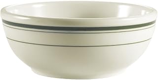 CAC China GS-15 5-5/8-Inch Greenbrier 12.5-Ounce Green Band Stoneware Nappie, American White, Box of 36