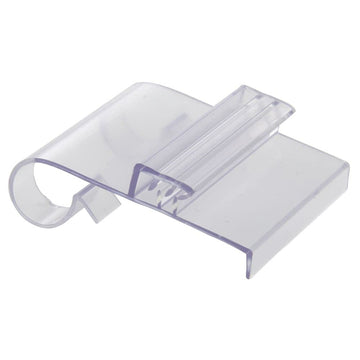 Clear Plastic HoldzFast Wire Bin Shelf Tag Holder - 1 3/8" L x 1 3/4" H by HUBERT – Plastic, Clear, Pack of 50, Model 66082