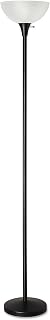 Alera ALE Floor Lamp, 71" High, Translucent Plastic Shade, Black