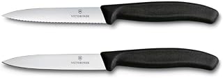 Victorinox Swiss Classic, Tomato and Paring Knife Set, 2-Piece, Extra Sharp Edge, Plastic Handle, Stainless Steel, Swiss Made, Black