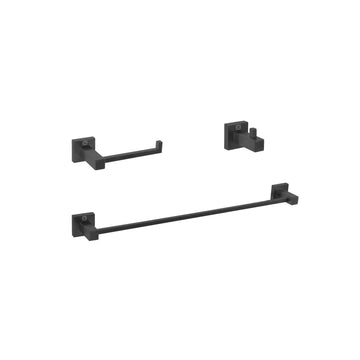 Isla 3-Pc Stainless Steel Hardware Set in Black by Elegant Kitchen and Bath – Stainless Steel, Black, Model HWB-12S3HMBK