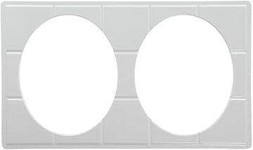 HUBERT Cold Food Bar Tile Tray Full Size with Cut-Outs for Oval Bakers White Melamine Tile - 21" L x 12 3/4" W