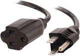 C2G 1FT Premium Universal Extension Cord - Power Extension Cord for TV, Computer, Monitor, Appliance & More (03137)