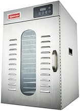 Commercial Food Dehydrator, Digital Touchscreen, Time & temperature digital touchscreen controller 0-24 Hr Timer, 1500W, 120V, Omcan 47557, Large, stainless steel