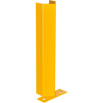 Pallet Rack Frame Guard with Pre-Drilled Base by Global Industrial – 4"L x 3.13"W x 18"H, 9-Gauge Steel, Yellow, Model 798618