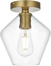 Gene 8" Flush Mount Clear Shade in Satin Gold