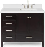 ARIEL A043SRWQRVO Cambridge 43" Free Standing Single Basin Vanity Set with Cabinet and Quartz Vanity Top