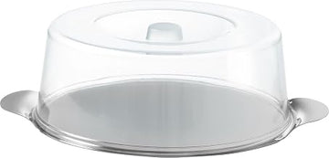 Hendi Cake Plate, Cake Container, Cake Box with Polystyrene Cover, Stainless Steel Cake Plate, Diameter 300 x (H) 110 mm