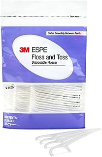 3M Floss and Toss Disposable Dental Floss Picks, Floss and Toothpick in One, Pack of 30