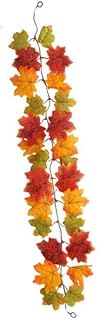 Autumn Maple Leaf Garland with Reusable Vines for Fall,Style C | versatile indoor outdoor use, thanksgiving party decor, fireplace and garden accents, quality ppc material