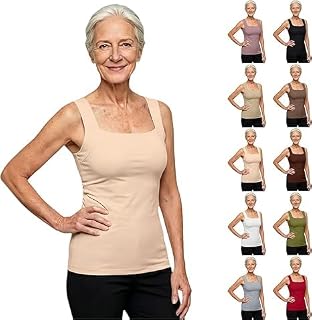 Tank Tops with Built in Bras for Women Sleeveless Wide Strap Camisole
