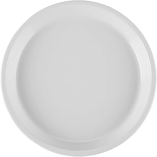CAC China RCN-HS7 Plate Rim Deep PW 7-1/2" Porcelain Round, Super white, Set of 36