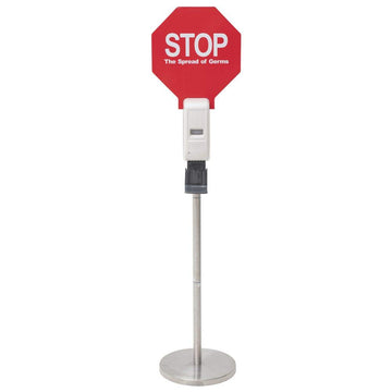 Floor Standing Hand Soap Dispenser by HUBERT – Plastic, White, Model 699whitestand