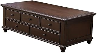 Coffee Table Wooden Large Coffee Table Double Layer Multi-Drawer Tea Table Living Room Retro Storage Furniture Mesa para Centro De Sala