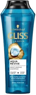 Schwarzkopf Gliss Aqua Revive Hydrating Shampoo for Dry & Dehydrated Hair, Lightweight Moisture & Deep Hydration with Hyaluronic Complex & Seaweed Extract, 8.45 fl oz (250 ml)