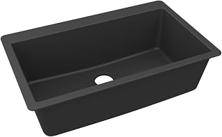 Elkay ELGR13322MB0 Quartz Classic 33" x 20-7/8" x 9-7/16" Single Bowl Drop-in Sink, Matte Black