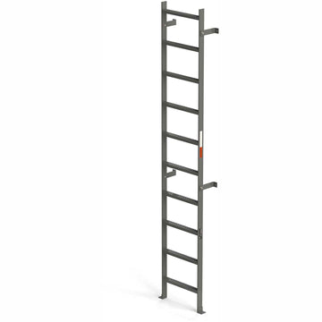 EGA VMS10 Steel Vertical Wall Mount Ladder W/O Rail Extensions by EGA Products – 8.25"L x 20.75"W x 16"H, Alloy Steel, Gray, Model MVMS10