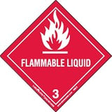 Labelmaster HML6S Flammable Liquid Worded Label, Paper, Hazmat, 4" x 4" (Pack of 50)