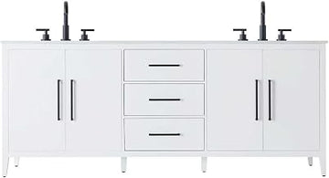 Elegant Kitchen and Bath 84" Double Bathroom Vanity in White
