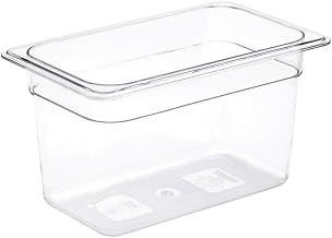 HUBERT Fourth-Size Clear Polycarbonate Cold Food Pan -10 3/7" L x 6 7/16" W x 6" D