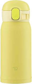 Zojirushi SM-WA36-YA Water Bottle, One-Touch Stainless Steel Mug, Seamless 0.36L Lemon