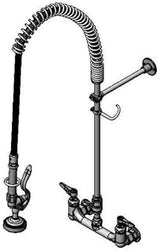 T&S Brass B-2278-B9 Pre-Rinse Units, Includes 8" c/c Wall Mount Base, Vacuum Breaker, Wall Bracket, 44" Stainless Steel Hose, Spray Valve