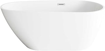 59" Bathtub In Glossy White With Chrome Trim