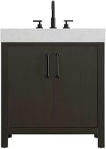 ELEGANT Kitchen and Bath 30 inch Single Bathroom Vanity in Mocha Brown