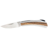 Pocket Knife 1-5/8-Inch Stainless Steel Drop Point Blade by KLEIN TOOLS – 1.6", Stainless Steel, Silver With Wood, Model 44032