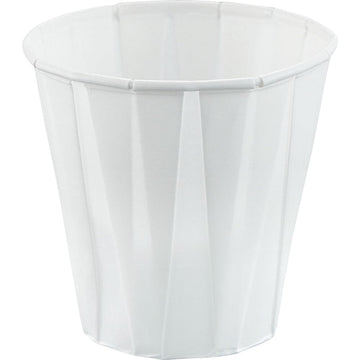 Solo Foodservice 450-2050 3.5 oz White Treated Paper Pleated Souffle Cup (Case of 5,000), white