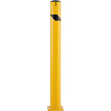 Steel Bollard w/Chain Slots & Removable Cap by Global Industrial – Steel, Yellow, Model 670536M