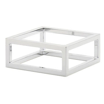 Cerve Collection MDEX Chrome Display Riser - 7" L x 7" W x 3" H by HUBERT – Alloy Steel, Silver, Model 11083a