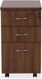 Lorell Essentials Walnut Freestanding Mobile Pedestal