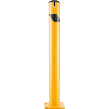 Steel Bollard w/Chain Slots & Removable Cap by Global Industrial – Steel, Yellow, Model 670585