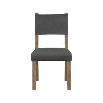 Rubberwood Side Chair with Faux Leather Seat by Starlight Canyon Home – 21 x 22 x 35.25 inches, Rubberwood, Brown